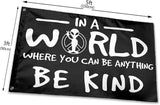 Peace Alien Be Kind Flag 3x5 Ft Outdoor Indoor With Grommet Garden Yard Banner Decorative Sign