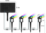 ZYAN Solar Color Changing RGB Spotlights with Remote, Separate Monocrystalline Panels & USB-C Powered, Auto On Off, Outdoor IP65 Waterproof for Patio Yard Path (16 Pack)