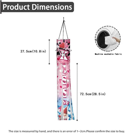 Jeiento Valentine's Day Windsock Pack of 2, Be Mine Wind Socks Kiss Me 40 Inch Garden Windsock|Yard,Garden,Patio,Home|Outdoor Hanging Decoration