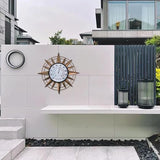 14'' Sun Outdoor Thermometer, Metal Wall-Mounted Thermometer No Need Battery, Indoor Decor for Patio Garden Living Room