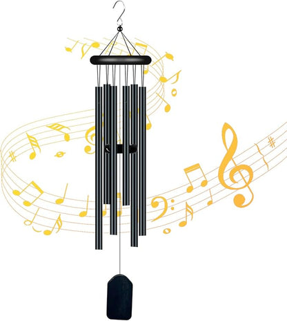Garden Wind Chimes with 6 Aluminum Alloy Tubes and Hook,Memorial Wind Chimes for Home Decor Garden Patio Outdoor