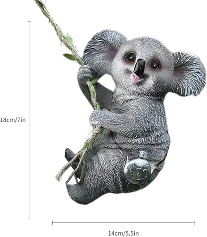 Koala Garden Decor Outdoor Statues Cute Animal Figurines Resin Outdoor Hanging Decor for Yard Ornaments Porch Decor OutsideDecor Tree Art Deco Outdoor Koala Gifts for Girls