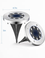 UFOND 12 Pack Solar Ground Lights，Outdoor Waterproof LED Gardenlight, Disklights for Lawn Pathway Yard Walkway Driveway Patio Deck, Solar Lights (Cold White)
