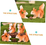 Yardwe 32 Pcs Little Squirrel Ornament Micro Ornaments Squirrel Shape Decor Miniature Squirrel Ornament Fairy Garden Adornment Squirrel Figures Mini Bunny Toys Kid Toys Statue Plant Resin