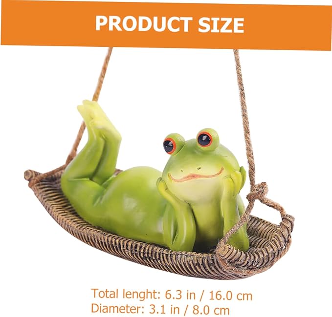UPKOCH Adorable Hanging Frog Ornament Resin Garden Frog Figurine for Outdoor Decor for Tree Decoration Unique Garden Frogs Statue Charming Home Accent