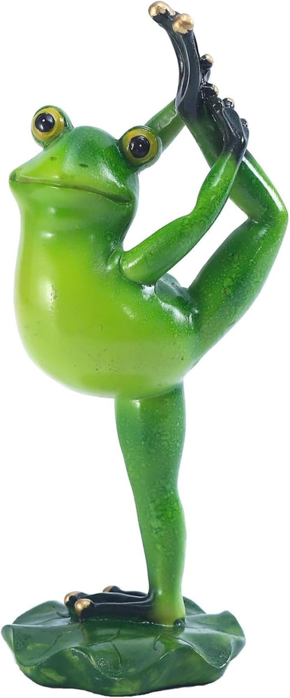 Cute Statues Frog Statue Outdoor Garden Sculptures for Yard Lawn Resin Animal Figurines Yoga Art Backyard Decor(Dancing)