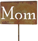Classic Metal Garden Markers Clearance Items 20 to 33 Inches Tall (Mom 21", Naturally Rusted)