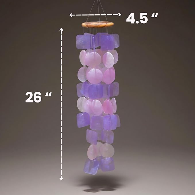 Solange & Frances Wind Chimes for Outside. Spring Decor Windchimes Outdoors Patio Decor. Unique Birthday Gifts for Women, Gift for Women Ideas (Purple & Pink)