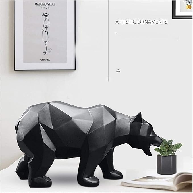 Sculpture Tabletop Outdoor Garden Courtyard Statue Decoration Ornament,Modern Sculpture Bear Resin Statue Animal Figurine Desktop Office Decor