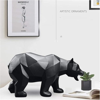 Sculpture Tabletop Outdoor Garden Courtyard Statue Decoration Ornament,Modern Sculpture Bear Resin Statue Animal Figurine Desktop Office Decor
