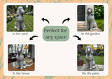 Poodle Concrete Statue Outdoor Dog Garden Figure Pet Memorial Stone Cement Sympathy Gift Yard Sitting Puppy Sculpture Pets Lovers Gift Patio Decoration