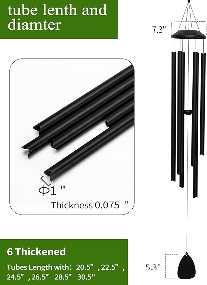 Extra Long 60" Wind Chimes for Indoor and Outdoor, Deep Bass Tone and Professional Tuned Aluminum Wind Chimes for Patio Garden Memorial, Sympathy Gift for Loss of Loved One, Housewarming Gift