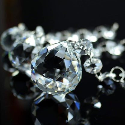 Yesland 20 Pcs Crystal Glass Ball, 30mm Pendants Balls & Chandelier Prisms, Clear Faceted Hanging Crystals for Wedding Home and DIY Craft Jewelry Decoration