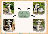 Japanese Pagoda Statue Outdoor Lantern Sculpture Zen Garden Decoration Chinese Stone Style Cement Oriental Lantern Figure Concrete Yard Gift Asian Ornament