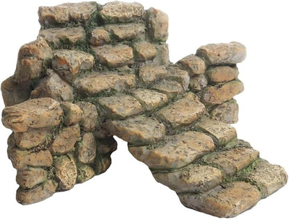 Treasure Gurus Miniature Stone Steps Fairy Garden Ornament Cobblestone Stairs Dollhouse Accessory