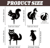 SUPERDANT 4PCS Metal Animals Garden Decor for Outside Fox Rabbit Squirrel Raccoon Yard Stakes for Decorations Outdoor Statues Iron Art Stake Decorative Lawn Ornament Patio Porch Farmhouse Decor Gifts