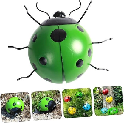 BESPORTBLE Simulated Ladybug Pendant Iron Garden Ornament Outdoor Decor Creative Hanging Artificial Ladybug Sculpture for Patio and Holiday
