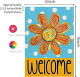 CROWNED BEAUTY Summer Floral Garden Flag Double Sided 12x18 Inches Small Burlap Seasonal Welcome Yard Porch Decoration for Outside (Blue) CF1838-12