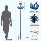 hogardeck Large Wind Spinners Outdoor, 77.6" Metal Butterfly Tulip Wind Spinner with Heavy-Duty Stakes, Multi-Color 360° Rotating Wind Sculptures Kinetic Yard Art for Home Garden Lawn Patio Decor