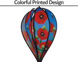 In The Breeze 0984 Red Poppies Hot Air Balloon Spinner-Outdoor Hanging Decoration