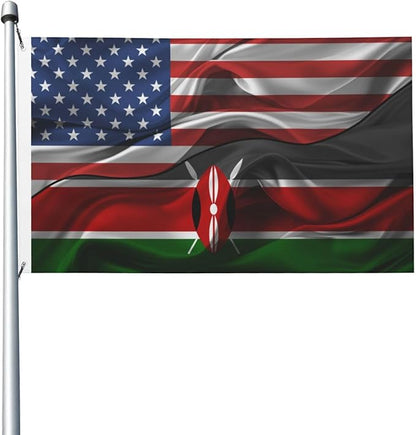 Generic Flag 3x5 ft Vintage America Kenya Kenyan Flag Double Sided Banner Sign Large for Wall Bedroom Living Room Hanging Decoration House Home Yard Lawn Patio Dorm Outdoor Indoor Decor, Black