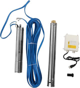 Deep Well Submersible Pump AC 110V 750W Electric Submersible Water Pump, 16 GPM Flow, 380ft Lift, Farm Ranch Irrigation Submersible Bore Hole Deep Well Pump 3420 RPM
