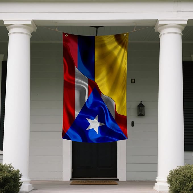 Colombian Colombia And Puerto Rico Puerto Rican Flag 3x5 Ft Double-Sided Printed Indoor/Outdoor Flag Polyester Fabric Decorative Banner With 2 Brass Grommets 3x5 Foot National Flags For Outside