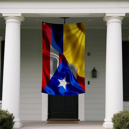 Colombian Colombia And Puerto Rico Puerto Rican Flag 3x5 Ft Double-Sided Printed Indoor/Outdoor Flag Polyester Fabric Decorative Banner With 2 Brass Grommets 3x5 Foot National Flags For Outside