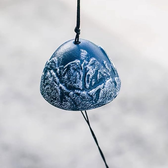 Windchimes Set of 3, Cast Iron Japanese Mount Fuji Wind Chime, Garden Decoration Wind Bell for Outside Patio Hanging Decor