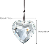 Colorful Heart Crystals Suncatcher Hanging Sun Catcher with Chain Pendant Ornament for Window Home Garden Christmas Day Party Wedding Decoration (White)