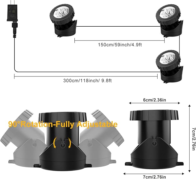 RGB Underwater Pond Lights, Super Bright LED Submersible Fountain Lights Colored Landscape Spotlights, Bluetooth APP Control IP68 Waterproof for Fish Aquarium Tank Garden Yard Pool (Set of 3)