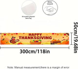 BlissYard Happy Thanksgiving Banner Autumn Pumpkin Outdoor Decoration Thanksgiving Turkey Yard Lawn Porch Hanging Decor 118 x 20 inchs Happy Fall Garden Fence Banner