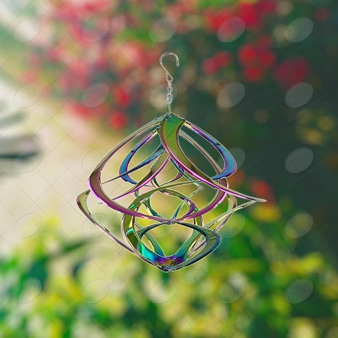 Red Carpet Studios The Original Cosmix Deluxe Helix Wind Spinner, Large 20-Inch, Triple Iridescent