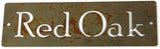 Classic Metal Garden Markers Clearance Items 20 to 33 Inches Tall (Red Oak Hanger with holes at sides, Naturally Rusted)