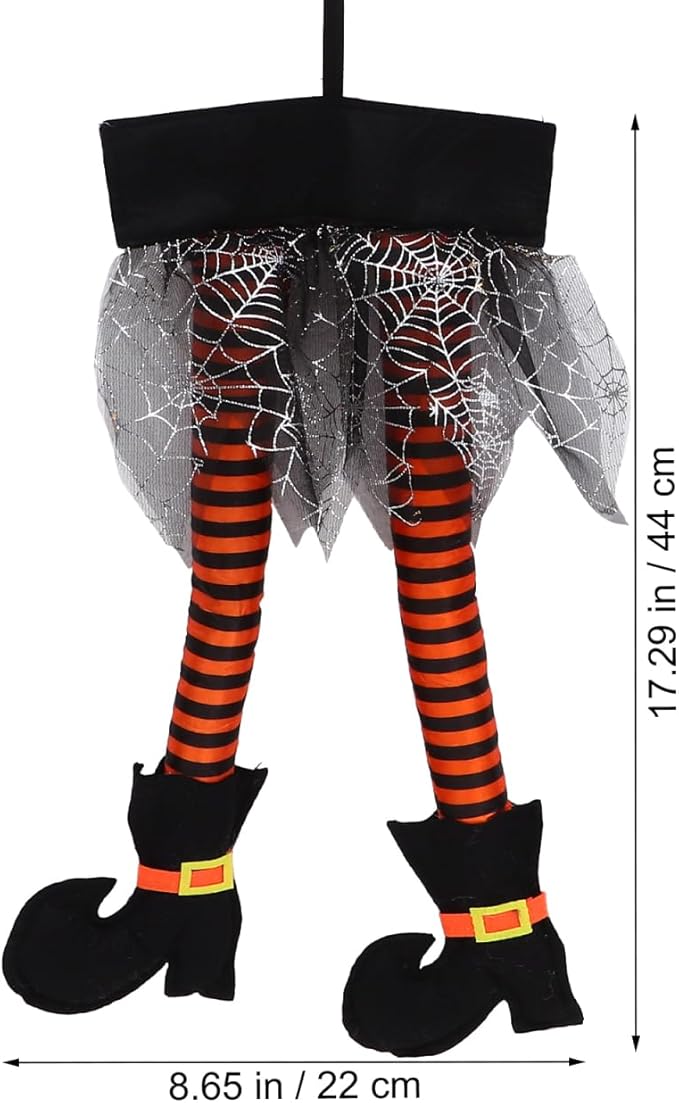 Happyyami 2Pcs Halloween Witch Legs Wicked Witch Legs with Shoes Stuffed Witch Halloween Decorations for Halloween Outdoor Indoor Decor (Random Color)