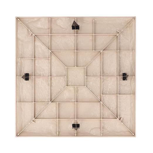 Garden Dcor Stepping Stone with Ground Stake, Polypropylene Material, Outdoor, 15.5x15.5in, Set of 4 (Beige)