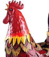 Metal Rooster Statue Garden Chicken Sculpture Decoration Metal Yard Art for Yard Outdoor Indoor Decoration (#B)