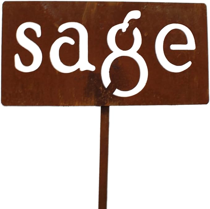 Classic Metal Garden Markers 19 Inches Tall (sage, Naturally Rusted)