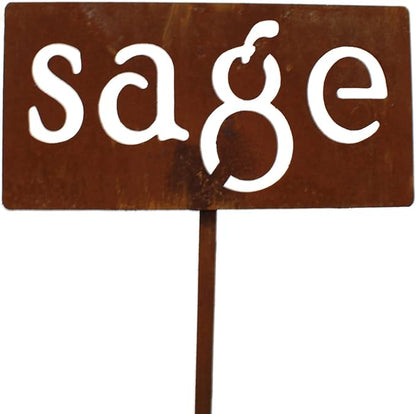 Classic Metal Garden Markers 19 Inches Tall (sage, Naturally Rusted)