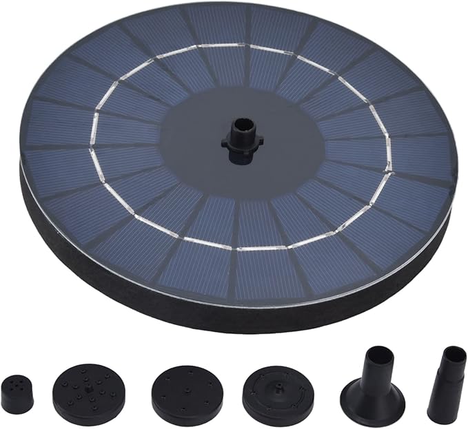 9V 3.5W Solar Bird Bath Fountain Pump, Solar Fountain Water Pump, Free Standing Solar Panel Spray Sprinkler Head for Bird Bath Garden