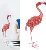 Lifelike Iron Flamingo Garden Statue - Colorful Painting, Perfect Garden Decoration for Lawn, Terrace, and Backyard