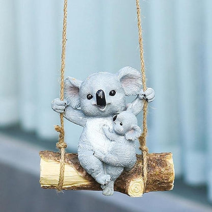 Hanging Koala, Animal Garden Statue, Funny Swing Koala Bear Sculpture, Decor for Indoor Outdoor Patio Yard Lawn House