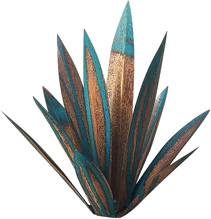 Tequila Rustic Sculpture, Blue Iron Agave Plant, DIY Metal Plant Garden Yard Statue