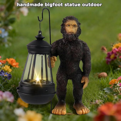 Bigfoot Garden Statues with Lamp Solar Outdoor Decors, Solar Light Big Foot Sasquatch Yard Decorations for Front Porch Patio Lawn Decor, Bigfoot Gifts Sasquatch Gifts Outdoor