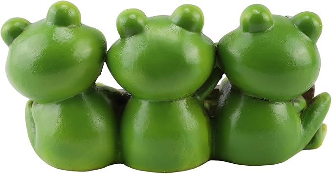 Cute 3-Pack Frog Resin Statue with Welcome Sign - 7.87 Inch”L Hand-Painted Indoor Outdoor Decor, Weather Resistant Frog Figurine for Patio, Yard & Porch