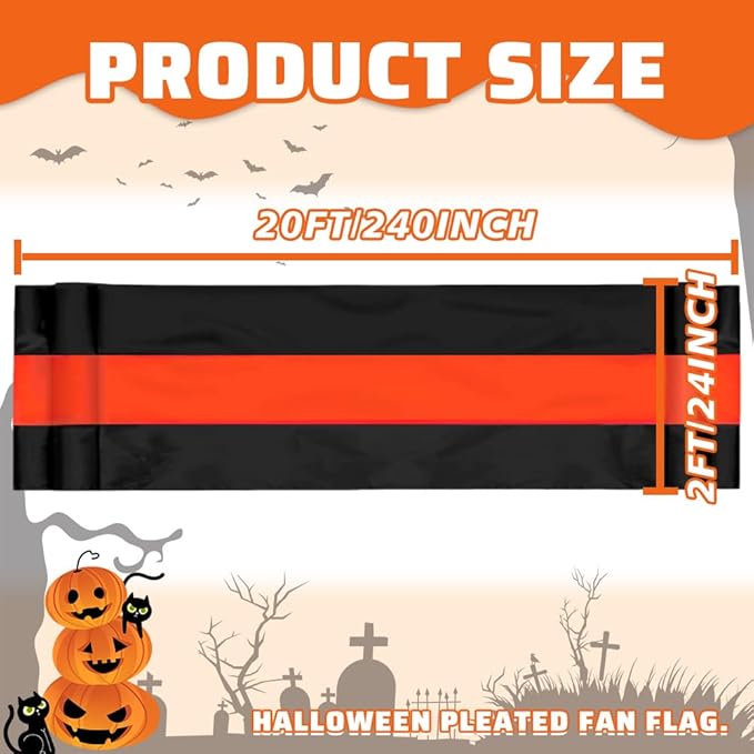 2Pack Halloween Bunting Flags 2 x 20Ft Trick or Treat Bunting Banner Decor Halloween Spooky Ghost Day Outside Fence Outdoor Porch Graden 3 Stripe Orange & Black Bunting Halloween Party Decoration