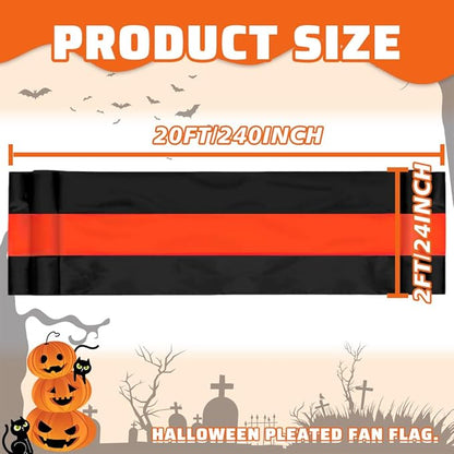 2Pack Halloween Bunting Flags 2 x 20Ft Trick or Treat Bunting Banner Decor Halloween Spooky Ghost Day Outside Fence Outdoor Porch Graden 3 Stripe Orange & Black Bunting Halloween Party Decoration