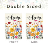 Spring Summer Garden Flag 12x18 Inch Double Sided Outside Colorful Floral Daisy Flowers Outdoor Seasonal Holiday Welcome Yard Porch Decoration