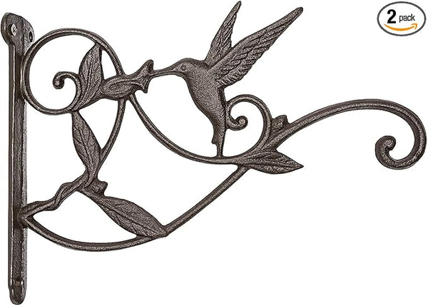 Mkono 2 Pack Hanging Plant Bracket Hook Iron Decorative Plant Hanger for Flower Basket Bird Feeder Wind Chime Lanterns