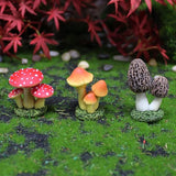 DIYOMR 6Pcs Mushroom Figurines, Resin Mushrooms Statues Craft Fairy Garden Accessories Indoor Outdoor Decor for Home DIY/Windowsill/Tabletop/Garden/Micro Landscape Decor/Bonsai Ornaments